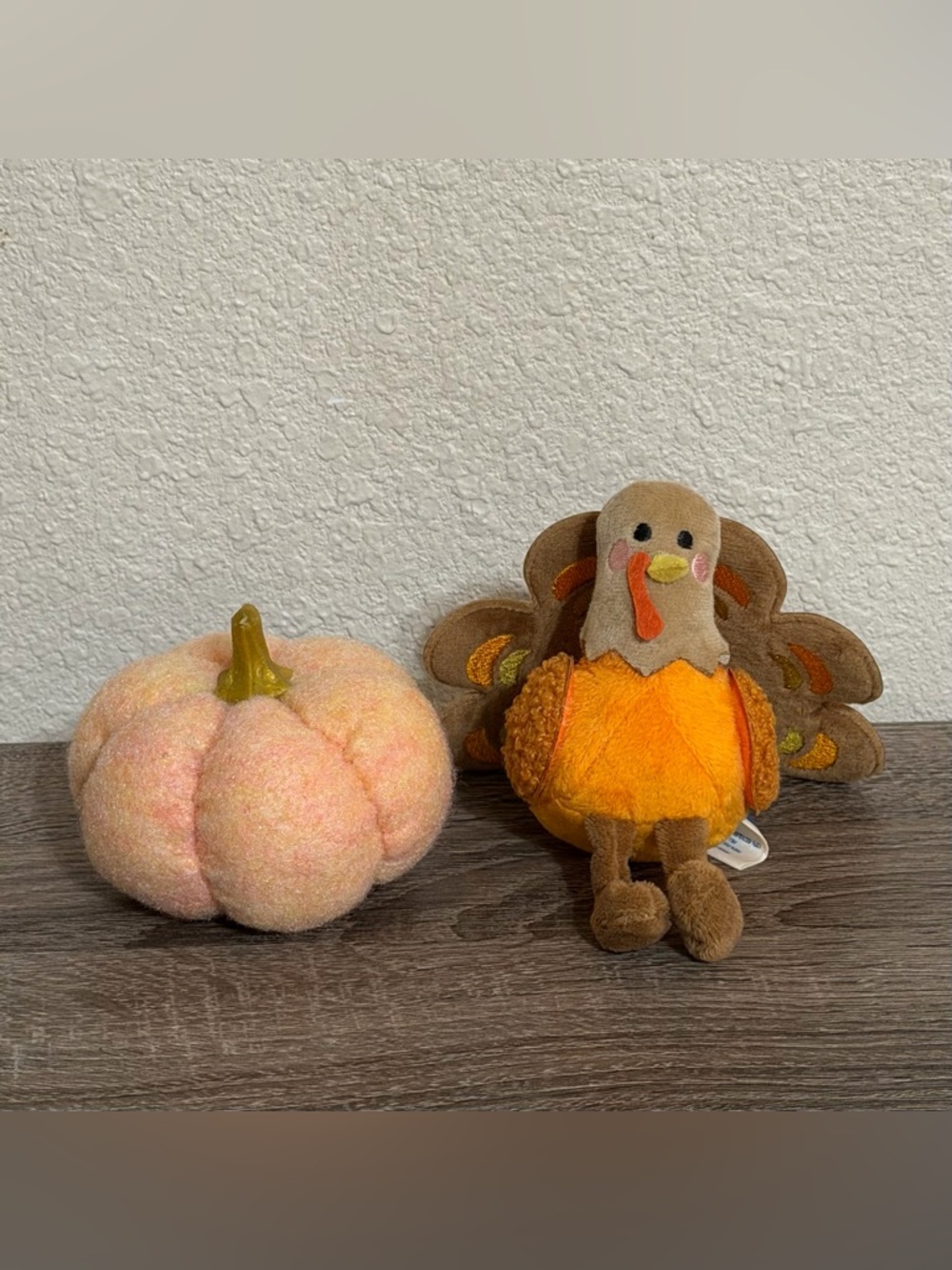 Small Pumpkin & Turkey Plush Decor